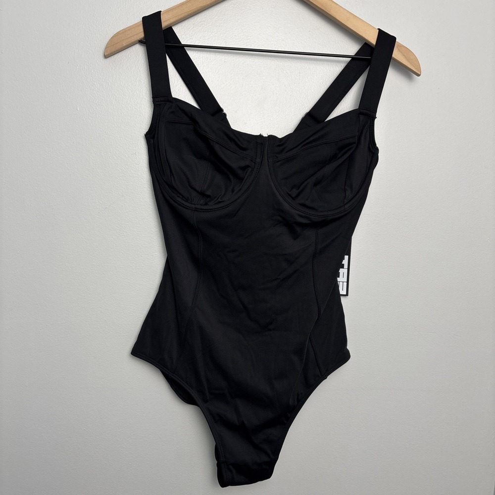 TA3 Lifty One-Piece Swimsuit Large Reg/Long D/DD Cup Black Shapewear NEW